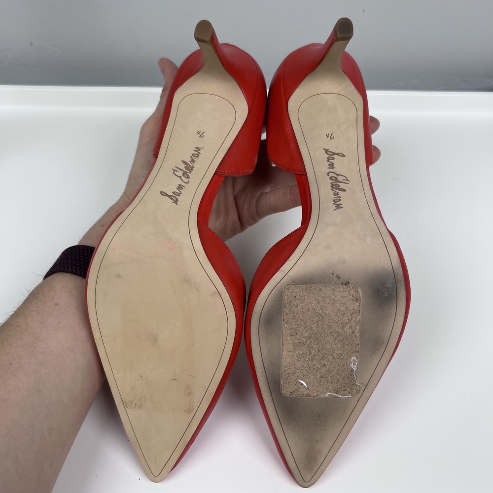 EUC-Sam Edelman, Red Tan, Closed Toe, Pointy Toe, Heel Only Pumps, Size 7.5 - Picture 7 of 9